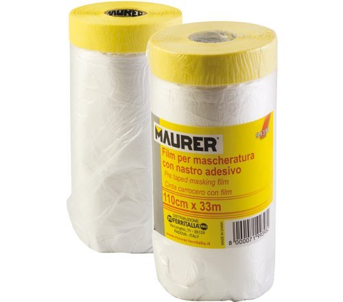 Maskenfolie mit Klebeband 110 cm x 33 m. von MAURER