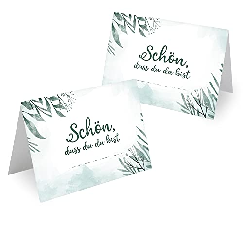 Tischkarten Hochzeit Geburtstag DIN A7 - Design Platzkarten zum Beschriften in vielen verschiedenen Designs (50x Stück, Blütenstrauch) von MAVANTO