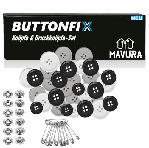 BUTTONFIX Knöpfe Set Druckknöpfe Knopf Set aus Messing, Metall von MAVURA