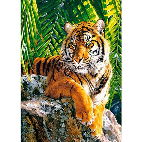 MAXBYE 5D DIY Diamond Painting Ruhe Tiger, Tier Diamond Painting Set, Malen nach Zahlen Diamant Anfänger Cross Stickerei Malerei Kits Wand Dekor 30x40cm von MAXBYE