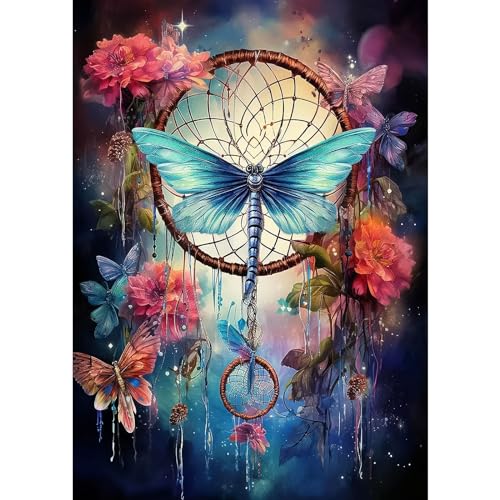 MAXBYE 5D DIY Diamond Painting Traumfänger, Diamond Painting Set, Malen nach Zahlen Diamant Anfänger Cross Stickerei Malerei Kits Wand Dekor 30x40cm von MAXBYE