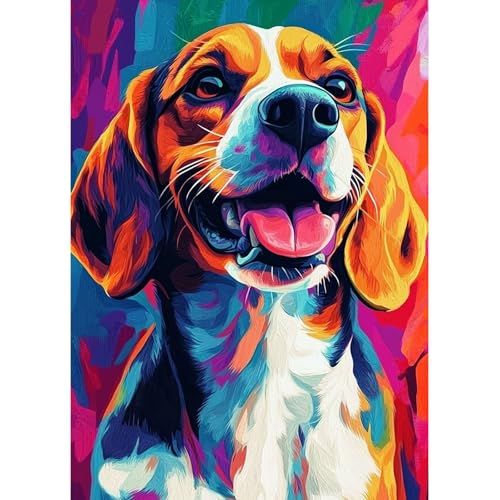 MAXBYE 5D Hund Diamond Painting Art Kits Erwachsene, DlY Vollbohrer Diamant Kunst Sets Gem Kreuzstich Einfache Kits für Anfänger, Crystal Malerei Kunsthandwerk für Zuhause Dekor 30x40cm von MAXBYE