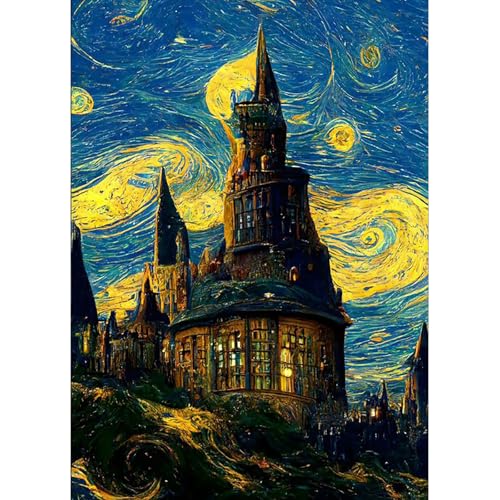 MAXBYE DIY Art Diamond Painting Schlösser, 5D Diamond Painting Stitch Erwachsene Kits, Full Diamant Art Kunst Malerei Stickerei für Anfänger, Sternenhimmel Diamant Malerei für Haus Dekoration 30x40 cm von MAXBYE