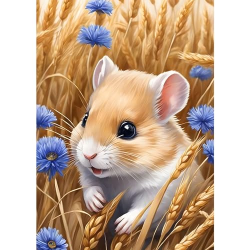 MAXBYE DIY Diamond Painting Hamster, 5D Diamond Painting Set, Tier Malen nach Zahlen Diamant Anfänger Cross Stickerei Malerei Kits Wand Dekor 30x40cm von MAXBYE