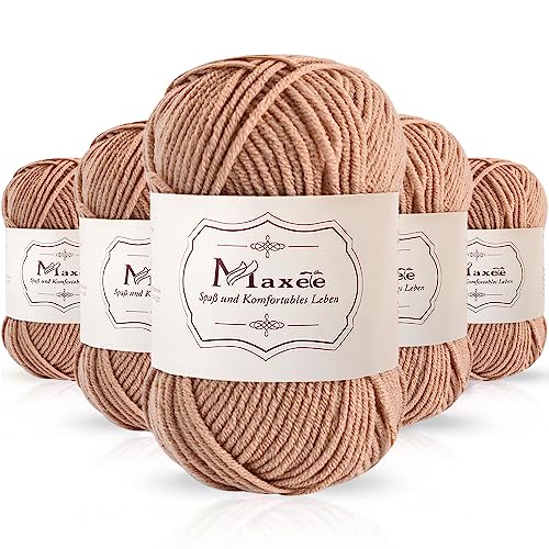 Maxee 250g(50gx5) Handstrickgarn Multicolor, Acryl Garn zum Stricken, Weicher Wolle zum Häkeln und Kunsthandwerk, Hand Knitting Garn zum Häkeln, Schals für Strickanfänger, Erfahrene Stricker von Maxee