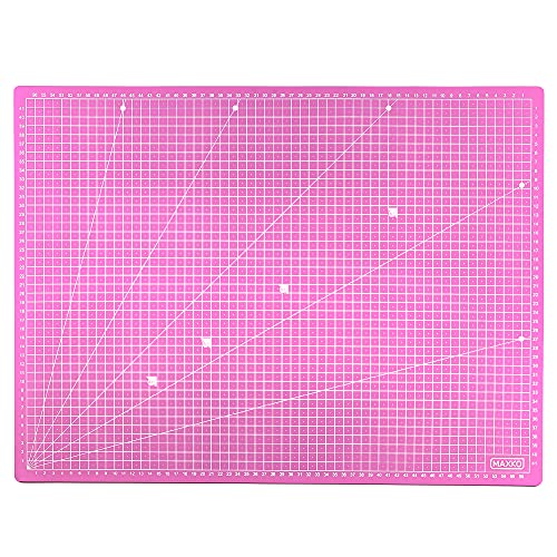 MAXKO selbstheilende Schneidematte in DIN A1-90 x 60 cm Bastelunterlage Schneidematte Schneidunterlage für Küche Kinder - Schneideunterlage Cutting Mat Board - Rosa von MAXKO