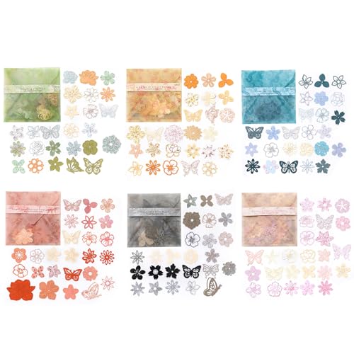 300 Stück Mini Blumen Collage Papier Pack, Scrapbooking Supplies Hintergrund Papier Blumen Scrapbook Pack für Kartenherstellung Collage DIY Handgemachte Handwerk Dekoration von MAXLEAF