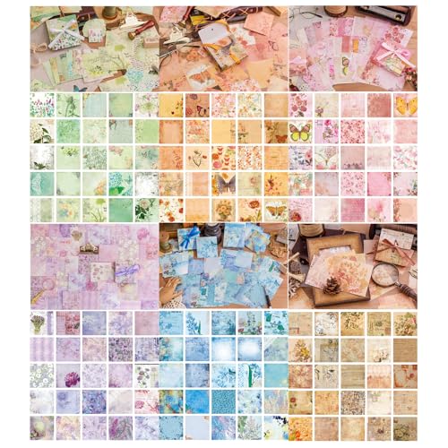 600 Stück Blumen Collage Papier Pack, Vintage Blumen Scrapbooking Supplies Hintergrund Papier Blumen Scrapbook Pack für Kartenherstellung Collage DIY Handarbeit Handwerk Dekoration von MAXLEAF