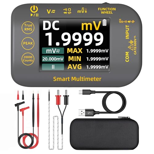 BSIDE Tragbares Photovoltaik Multimeter 20000 Wort Wiederaufladbares Digitale Multimeter 2.8'' Farbbildschirm Tester mV Voltmesser Messen AC&DC Spannung Widerstand Kapazität Diode Aushilfe von MAXRIENY