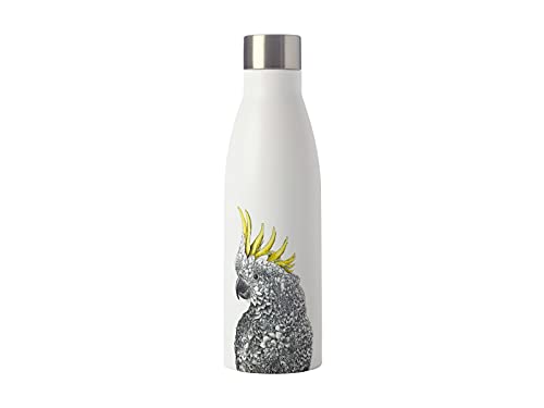 Maxwell & Williams Marini Ferlazzo Isolierte Edelstahl Trinkflasche mit Laughing Kookaburra Design, Doppelwandiger Edelstahl, Weiß, 500 ml, Auslaufsichere Isolierflasche von Maxwell & Williams