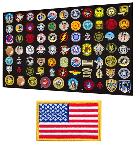 Taktische Patch Display Panel Halter Board für Militär Armee Kampf Moral Uniform Hook and Loop Embleme 43 Zoll x 27,5 Zoll (groß), mit 1 Flaggen-Patch enthalten von MAXXPRO