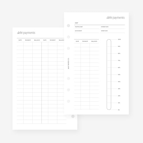 Franklin Covey Compact Debt Payments Planner Insert Agenda Refill for FC Compact 6 Hole Ringbuch 4,25 x 6,75 von MAY PAPER CO.