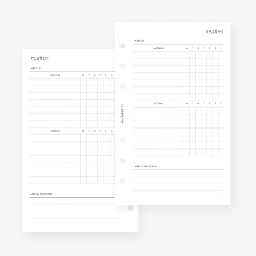 Franklin Covey Compact Routines Planer Einlage Agenda Nachfüllpackung für FC Compact 6 Loch Ringbücher 4,25 x 6,75 von MAY PAPER CO.