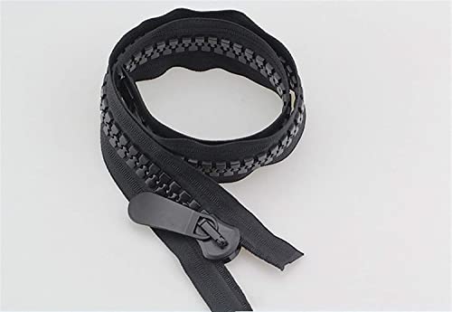 Metall-Reißverschlüsse, Nylon-Spiralreißverschlüsse, 1 Stück, 70–150 cm, 20# Harz-Reißverschluss, für Jacke, DIY, Zelt, grobe Zähne, schwarz, großer offener Reißverschluss, Zubehör Handwerk (Farbe: von MAYABI