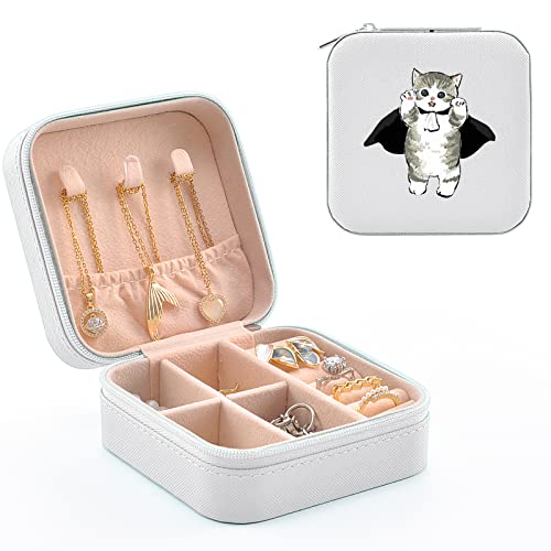 MAYCARI Reise Schmuckkästchen Kunstleder, Kleine Schmuckschatulle Mini Schmuck Organizer Tragbar Schmuckbox für Ringe, Halskette, Ohrringe von MAYCARI