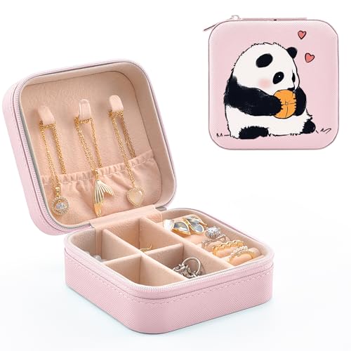 MAYCARI Reise Schmuckkästchen Kunstleder, Kleine Schmuckschatulle Mini Schmuck Organizer Tragbar Schmuckbox für Ringe, Halskette, Ohrringe von MAYCARI