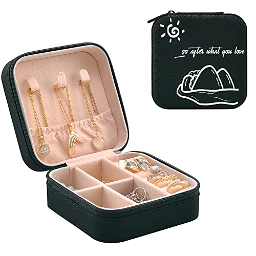 MAYCARI Reise Schmuckkästchen Kunstleder, Kleine Schmuckschatulle Mini Schmuck Organizer Tragbar Schmuckbox für Ringe, Halskette, Ohrringe von MAYCARI