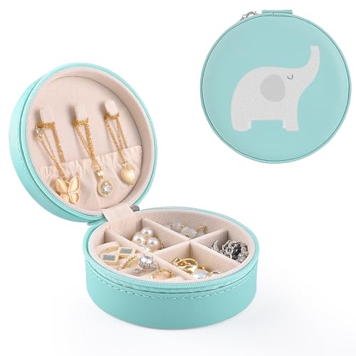 MAYCARI Schmuckkästchen Reise PU-Leder Schmuckschatulle Kleine Schmucketui für Ringe,Ohrringe,Halskette Mini Schmuck Organizers für Mädchen Geschenk von MAYCARI