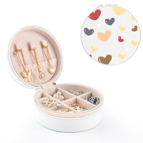 MAYCARI Schmuckkästchen Reise PU-Leder Schmuckschatulle Kleine Schmucketui für Ringe,Ohrringe,Halskette Mini Schmuck Organizers für Mädchen Geschenk von MAYCARI