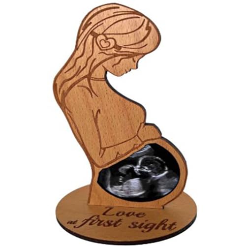 MAYFABD Schwangere Mama Bump Foto Schwangere Bilderrahmen Holz Ultraschall Sonogramm Bilderrahmen Liebe im Bauch Schwangere Mutter Geschenke Baby Ultraschall Fotorahmen,D,20 * 12 * 0.5cm von MAYFABD