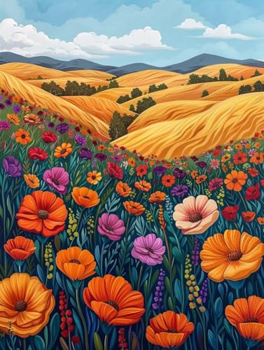 Blume Malen Nach Zahlen Erwachsene, Landschaft Malen Nach Zahlen, DIY Handgemalt Ölgemälde Kit mit Pinseln Acrylfarbe, Paint by Numbers Adult Bastelset Erwachsene, Geschenke für Frauen 60x80 cm D-9776 Blume Malen Nach Zahlen Erwachsene, Landschaft Malen Nach Zahlen, DIY Handgemalt Ölgemälde Kit mit Pinseln Acrylfarbe, Paint by Numbers Adult Bastelset Erwachsene, Geschenke für Frauen 60x80 cm D-9776 von MAYINGOU