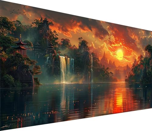 Diamond Painting XXL 45x90cm, Diamond Painting Erwachsene Sonnenuntergang, DIY Basteln Erwachsene Rivers, Full Diamant Kunst Malerei Stickerei Set, Deko Wohnzimmer und Wanddeko Geschenke 2-6350 Diamond Painting XXL 45x90cm, Diamond Painting Erwachsene Sonnenuntergang, DIY Basteln Erwachsene Rivers, Full Diamant Kunst Malerei Stickerei Set, Deko Wohnzimmer und Wanddeko Geschenke 2-6350 von MAYINGOU