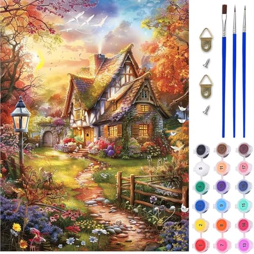 HäUser Malen Nach Zahlen, Landschaft Malen Nach Zahlen Erwachsene, DIY Handgemalt Ölgemälde Kit mit Pinseln und Acrylfarbe, Paint by Numbers Bastelset Erwachsene, Geschenke 100x130 cm B-8592 HäUser Malen Nach Zahlen, Landschaft Malen Nach Zahlen Erwachsene, DIY Handgemalt Ölgemälde Kit mit Pinseln und Acrylfarbe, Paint by Numbers Bastelset Erwachsene, Geschenke 100x130 cm B-8592 von MAYINGOU