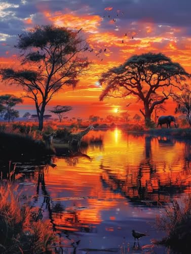 Sonnenuntergang Malen Nach Zahlen, Tier Malen Nach Zahlen Erwachsene, DIY Handgemalt Ölgemälde Kit mit Pinseln und Acrylfarbe, Paint by Numbers Bastelset Erwachsene, Geschenke 100x130 cm 4-6825 Sonnenuntergang Malen Nach Zahlen, Tier Malen Nach Zahlen Erwachsene, DIY Handgemalt Ölgemälde Kit mit Pinseln und Acrylfarbe, Paint by Numbers Bastelset Erwachsene, Geschenke 100x130 cm 4-6825 von MAYINGOU