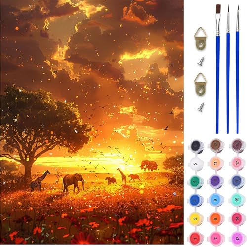 Sonnenuntergang Malen Nach Zahlen, Tier Malen Nach Zahlen Erwachsene, DIY Handgemalt Ölgemälde Kit mit Pinseln und Acrylfarbe, Paint by Numbers Bastelset Erwachsene, Geschenke 80x110 cm Q-1698 Sonnenuntergang Malen Nach Zahlen, Tier Malen Nach Zahlen Erwachsene, DIY Handgemalt Ölgemälde Kit mit Pinseln und Acrylfarbe, Paint by Numbers Bastelset Erwachsene, Geschenke 80x110 cm Q-1698 von MAYINGOU