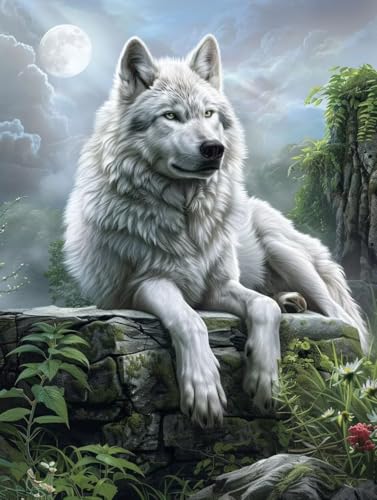 Wolf Malen Nach Zahlen, Tier Malen Nach Zahlen Erwachsene, DIY Handgemalt Ölgemälde Kit mit Pinseln und Acrylfarbe, Paint by Numbers Bastelset Erwachsene, Geschenke für Frauen 40x50 cm 7-4029 Wolf Malen Nach Zahlen, Tier Malen Nach Zahlen Erwachsene, DIY Handgemalt Ölgemälde Kit mit Pinseln und Acrylfarbe, Paint by Numbers Bastelset Erwachsene, Geschenke für Frauen 40x50 cm 7-4029 von MAYINGOU