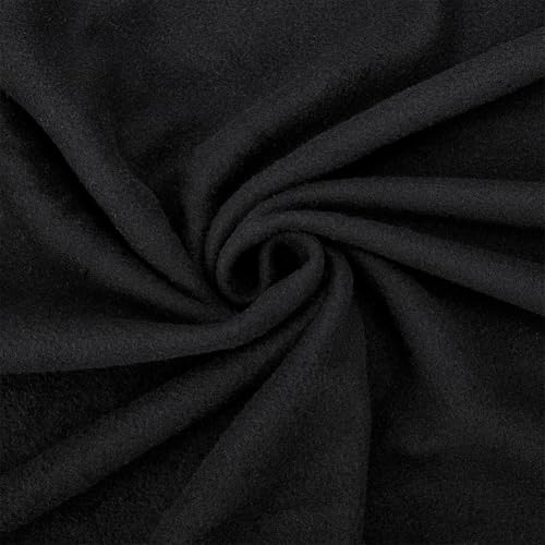 MAYJOYDIY 1 m Schwarzer Polarfleece Stoff 160cm Einfarbig Anti Pilling Stoff Patchwork Polyester Plüsch Fleece Stoff Zum Nähen Decken Pyjama Hose Stiefeletten Augenmaske von MAYJOYDIY