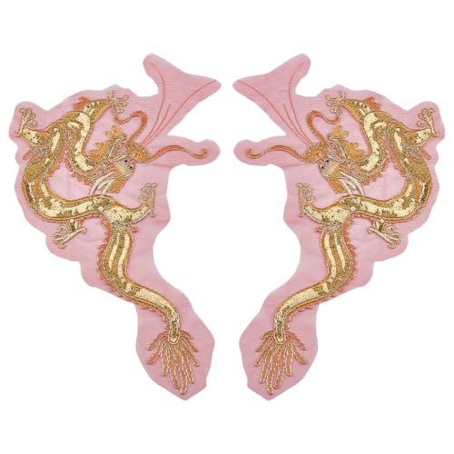 MAYJOYDIY 2 Stück Goldene Drachen Stickerei Spitzenapplikation Chinesische Drachen Stickerei Flicken 46×26.5cm Pailletten Kleidermode Drachen Applikation Für Hochzeitskleid Kissen Vorhang Tischdecke MAYJOYDIY 2 Stück Goldene Drachen Stickerei Spitzenapplikation Chinesische Drachen Stickerei Flicken 46×26.5cm Pailletten Kleidermode Drachen Applikation Für Hochzeitskleid Kissen Vorhang Tischdecke von MAYJOYDIY