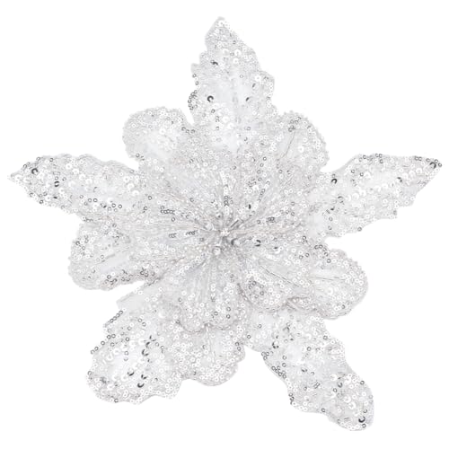 MAYJOYDIY 3D Blumenapplikation Mit Pailletten In Silber Glitzernde Pailletten Glasperlen Gaze Verzierungen Accessoires Bestickte Spitzenblumenaufnäher Zum Nähen von Hochzeitskleidern Und Taschen von MAYJOYDIY