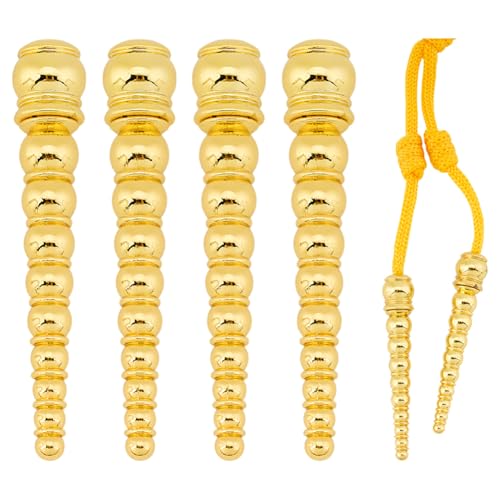 MAYJOYDIY 4 Stück Goldene Bolo Krawatte Ersatz Endkappe Krawattenschnur Schnalle Zubehör Kordel Endkappe Bolo Krawatten Spitzen End Charms Für DIY Kunsthandwerk Halskette machen Kleidung Dekoration von MAYJOYDIY