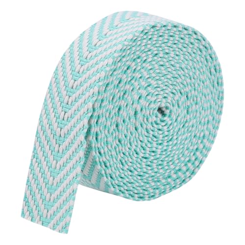 MAYJOYDIY 4.6 m Grüne Gurtbänder Aus Polyester Baumwolle 38mm Flaches Gurtband Streifenmuster Polycotton Band Gemischte Farben Gurtbänder Für Taschen Zum Basteln Gürtel Taschen Griffe Nähzubehör von MAYJOYDIY