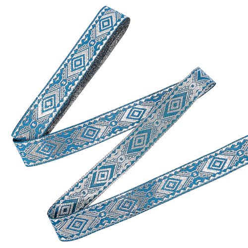 MAYJOYDIY 7m Blaues Ethnisches Jacquardband Metallisches Splitter Boho Bestickter Webstoff 20mm Rauten Nähbesatz Fransen Dekorbesatz Für Selbstgemachte Kleidung Vorhangverzierung Dekoration MAYJOYDIY 7m Blaues Ethnisches Jacquardband Metallisches Splitter Boho Bestickter Webstoff 20mm Rauten Nähbesatz Fransen Dekorbesatz Für Selbstgemachte Kleidung Vorhangverzierung Dekoration von MAYJOYDIY
