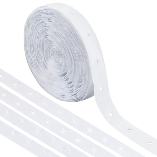 MAYJOYDIY 8.2 m Weißes Druckknopfband Nähverschlussband 17mm Breit Druckknopfband Aus Polyester Kunststoff Weicher Stoff Nähdruckknopf Für Heimwerker Basteln Kleidungszubehör von MAYJOYDIY