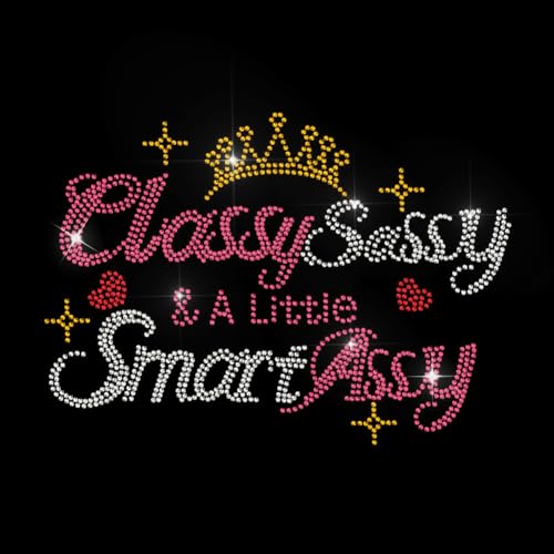 MAYJOYDIY Classy Sassy Strass Aufnäher Zum Aufbügeln Hotfix Strass Applikationen Smart Assy Wärmeübertragungsaufkleber Kleidungsreparatur Kristall Aufnäher Für Schuhe Taschen Hüte DIY Handwerk von MAYJOYDIY