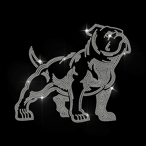 MAYJOYDIY Französischer Bulldogge Strass Aufnäher Zum Aufbügeln Hotfix Bully Hund Applikation Tiermotiv Wärmeübertragung Aufkleber Bling Patch Reparatur Für T Shirts Taschen Schuhe Hüte DIY Dekor von MAYJOYDIY