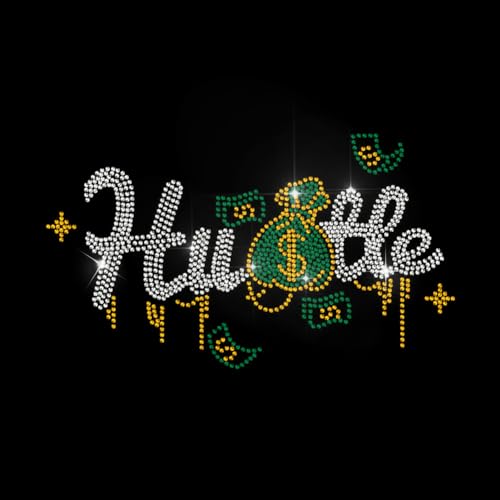 MAYJOYDIY Geldbeutel Banknoten Muster Strass Aufbügler Hotfix Transfer Aufkleber Schriftarten Stern Design Bling DIY Patch Kleidungsreparatur Hotfix Applikation Für T Shirt Jacke Tasche Jeans Basteln von MAYJOYDIY