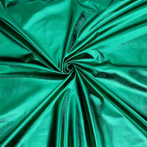 MAYJOYDIY Grüner Glitzernder Hologramm Spandex Stoff 1 × 1.5 m Glänzender Polyester Spandex Stretchstoff Zum Selbermachen Weihnachtsbasteln Und Nähen Kostüm Bühnenauftrittskleidung Partydekor von MAYJOYDIY