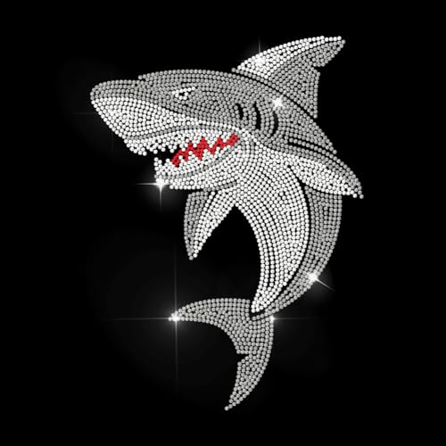 MAYJOYDIY Hai Strass Aufbügler Applikation Ozeantier Bling DIY Patch Reparatur Meereslebewesen Hai Hotfix Applikation Für T Shirt Jacke Tasche Jeans Basteln Kleidungsaccessoire MAYJOYDIY Hai Strass Aufbügler Applikation Ozeantier Bling DIY Patch Reparatur Meereslebewesen Hai Hotfix Applikation Für T Shirt Jacke Tasche Jeans Basteln Kleidungsaccessoire von MAYJOYDIY