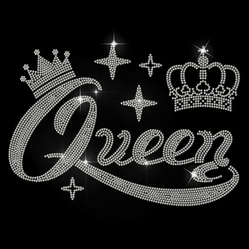 MAYJOYDIY Queen Crown Strass Bügelbild Hotfix Strass Royal Crown Transfer Applikation Glitzer Sterne Wärmeübertragung Aufkleber Bling Patch Kleidung Reparatur Applikation für T-Shirts Tasche Schuhe von MAYJOYDIY