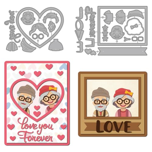 MAYJOYDIY Stanzformen Für Karten Mit Dem Aufdruck Opa Oma Liebes Fotorahmen Metall Stanzformen Love You Forever Präge Und Stanzschablone Für Scrapbooking Bastelpapier Jubiläumskarte Geschenkdekoration von MAYJOYDIY