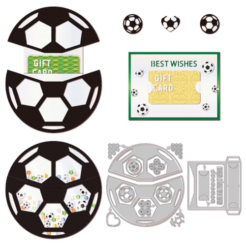 MAYJOYDIY Stanzteile Für Fußball Geschenkkarten Sportthema Rasenfußball Stanzschablonen Little Star Present Stanzformen Aus Karbonstahl Für DIY Scrapbooking Album Dekorative Prägung Papierkarte von MAYJOYDIY