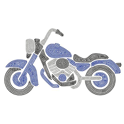 MAYJOYDIY Strass Motorrad Aufbügler Hotfix Transfer Aufkleber Kristall Motocross Wärmeübertragungs Patch Bling Kleidungsreparatur Applikation Für T Shirts Hüte Kleidungsstücke Taschen DIY Dekor von MAYJOYDIY