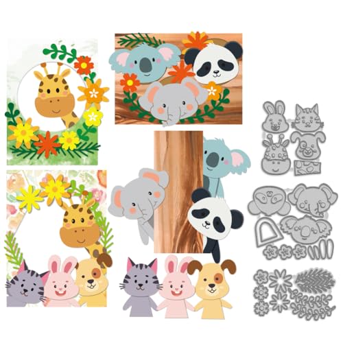 MAYJOYDIY Tiersonde Stanzformen Elefant Panda Kaninchen Stanzformen Metall Stanzungen Für Die Kartengestaltung Kleine Tier Prägeschablonen Aus Karbonstahl Vorlage Für Scrapbooking Basteln Album Dekor von MAYJOYDIY