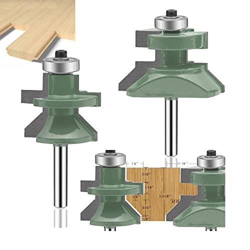 Mayline 03 Fräser-Bit-Set, 1/4-Zoll-Schaft für Holzarbeiten, Nut-Federschiene, Fräser-Bit-Set, Holzschrank, Hartmetall, CNC-Schneidwerkzeug für Tür- und Tischregale, 2 Stück von MAYLINE-TECH