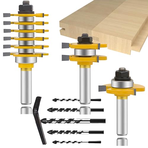 Mayline TR-03 Fräser-Bit-Set, 1,27 cm Schaft, 3 Stück, Holzbearbeitung, Fräsfräser, Fräser-Bits, Holz-Gehrungsschrank, CNC-Schneidwerkzeug für Türen, Tische, Nutrillenschienen von MAYLINE-TECH