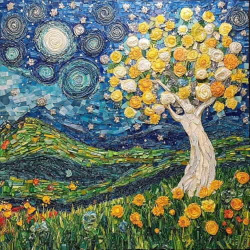 DIY Diamond Painting Baum, Diamond Painting für Wand Décor, 5D Bastelset Erwachsene, Abstrakt DIY Runder Full Drill Diamant Malerei Set, Diamant Kunst Malerei Stickerei für Anfänger, 50x50cm G-7885 DIY Diamond Painting Baum, Diamond Painting für Wand Décor, 5D Bastelset Erwachsene, Abstrakt DIY Runder Full Drill Diamant Malerei Set, Diamant Kunst Malerei Stickerei für Anfänger, 50x50cm G-7885 von MAYUPEOU